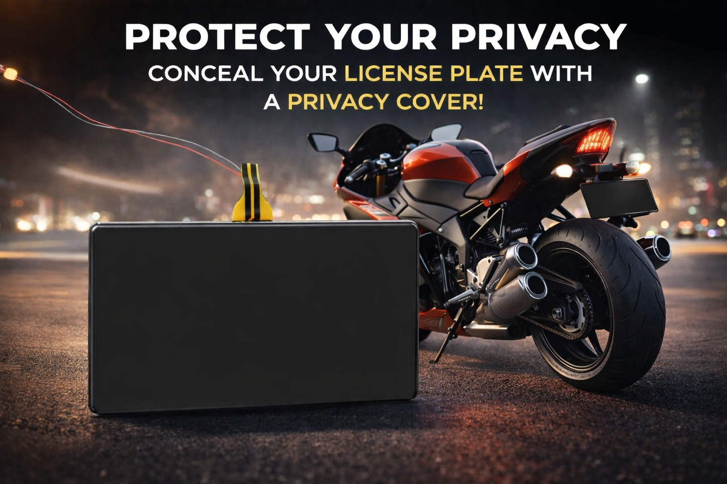 Motorcycle Stealth Plate Cover For U.S / Canada / Mexico